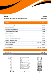 10 Metre Akulu Makasli Manlift Platform