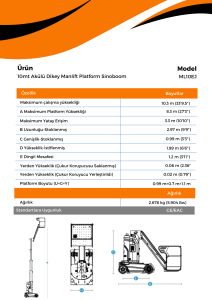 10mt Akulu Dikey Manlift Platform Sinoboom