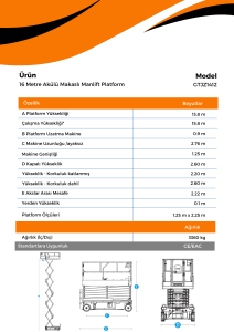 16 Metre Akulu Makasli Manlift Platform