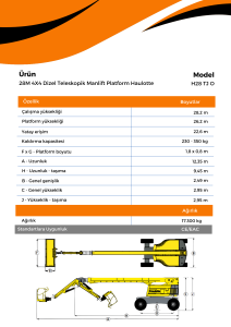 28M 4X4 Dizel Teleskopik Manlift Platform Haulotte H28 TJ O